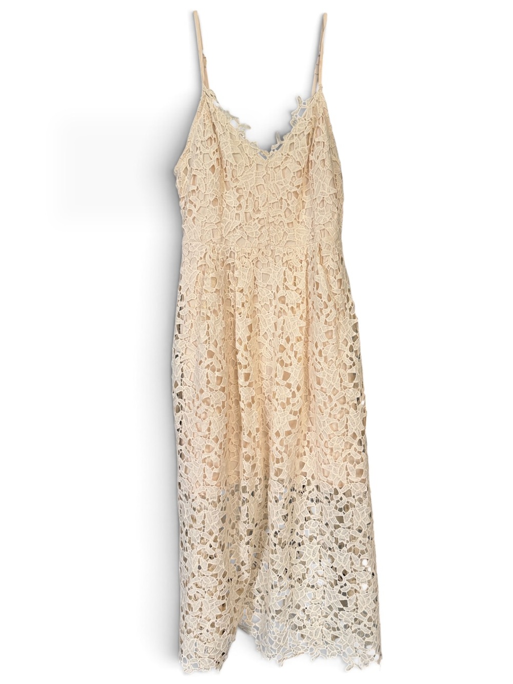 Astr the Label Cream Lace Midi Dress with Spaghetti Straps Medium - Picture 6 of 11